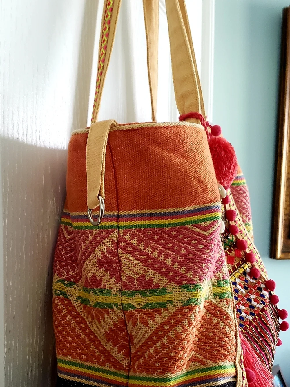 Tribal, Beautiful,America & Beyond Handcrafted, Embellished, Boho-Style Tote Bag - Picture 12 of 16